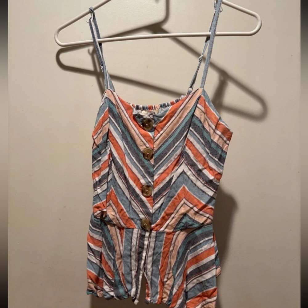 Striped Button Top